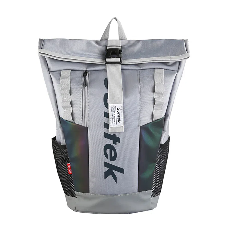 醇龙 大容量反光个性休闲大学生外出旅行简约 牛津布 双肩包 常规 男女同款情侣款 黑色/灰色