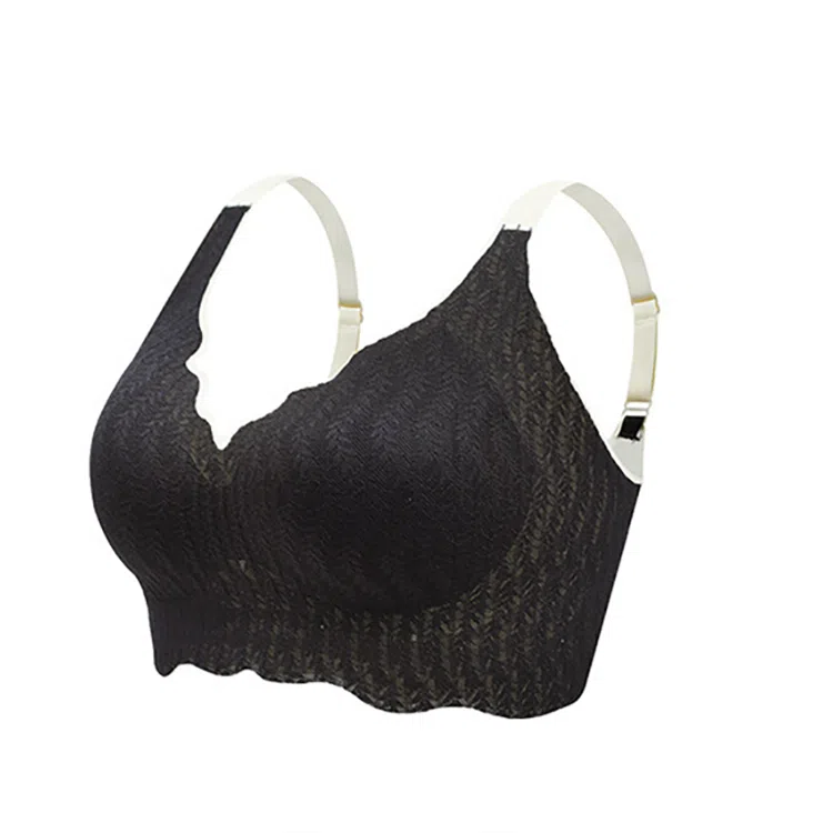 莫代尔 蕾丝夏季无痕调整型内衣女聚拢收副乳防下垂无钢圈运动美背文胸 女款