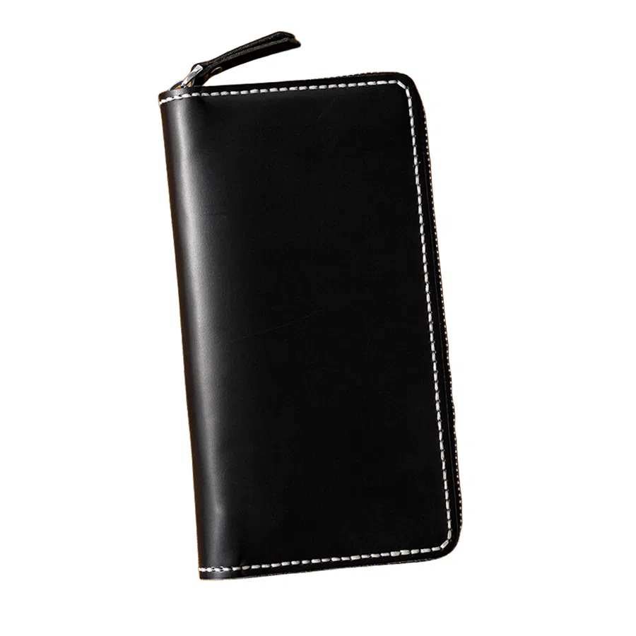 后步 小众纯手工缝制轻奢高档多卡位 真皮头层牛皮仿马臀皮工艺手机包 长款钱包手拿包 常规 男女同款情侣款 黑色，卡其，咖啡