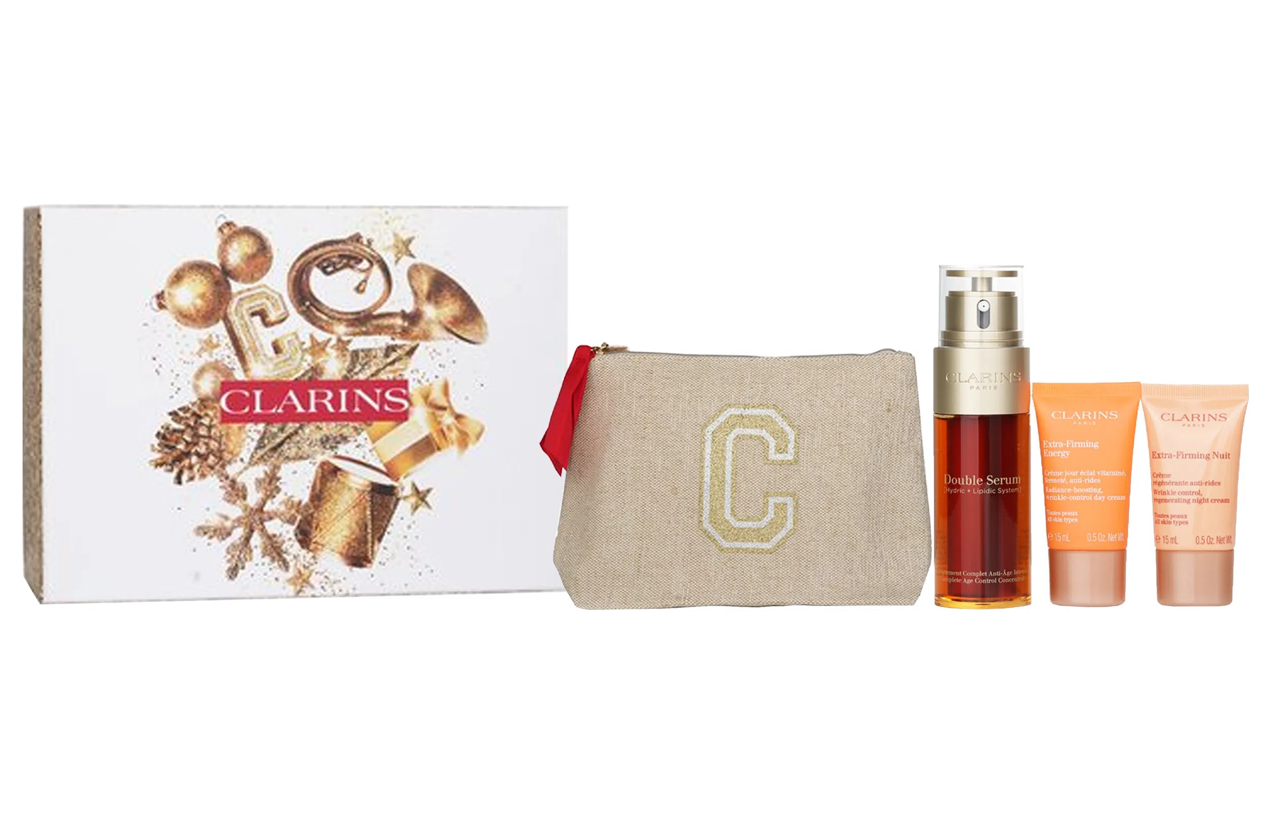 娇韵诗 双萃光采圣诞护肤套装 舒缓滋润