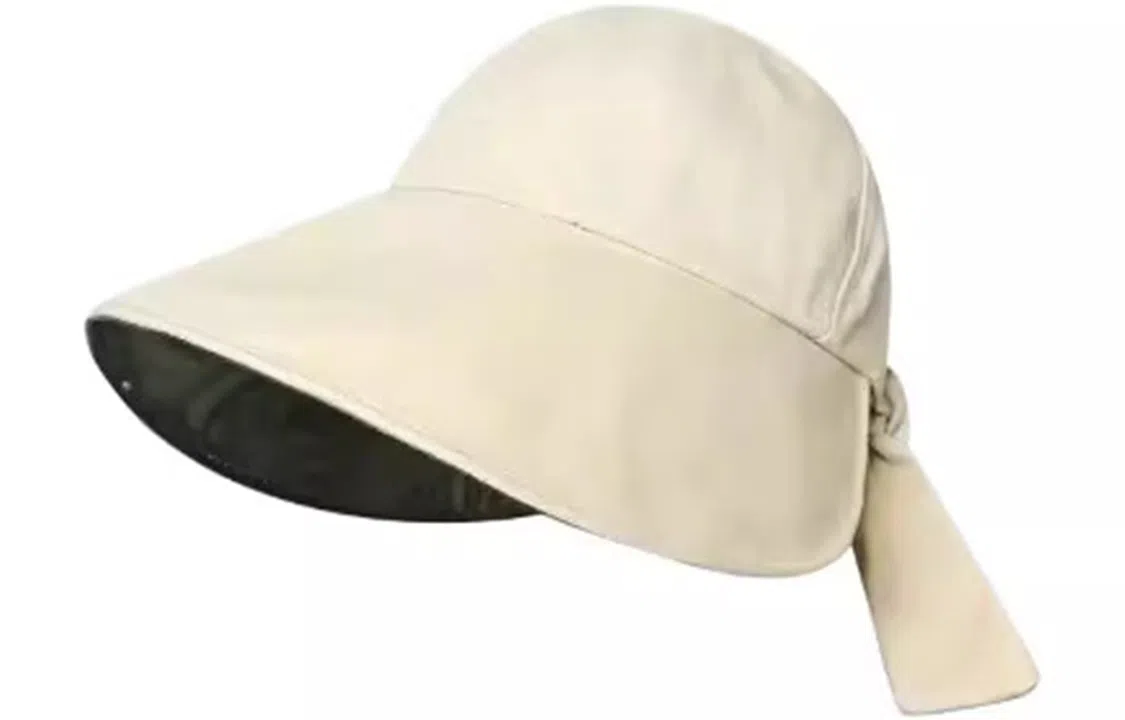 优幽兰 简约防紫外线气质优雅大头围显脸小日系小清新户外 聚酯纤维 防晒帽 女款