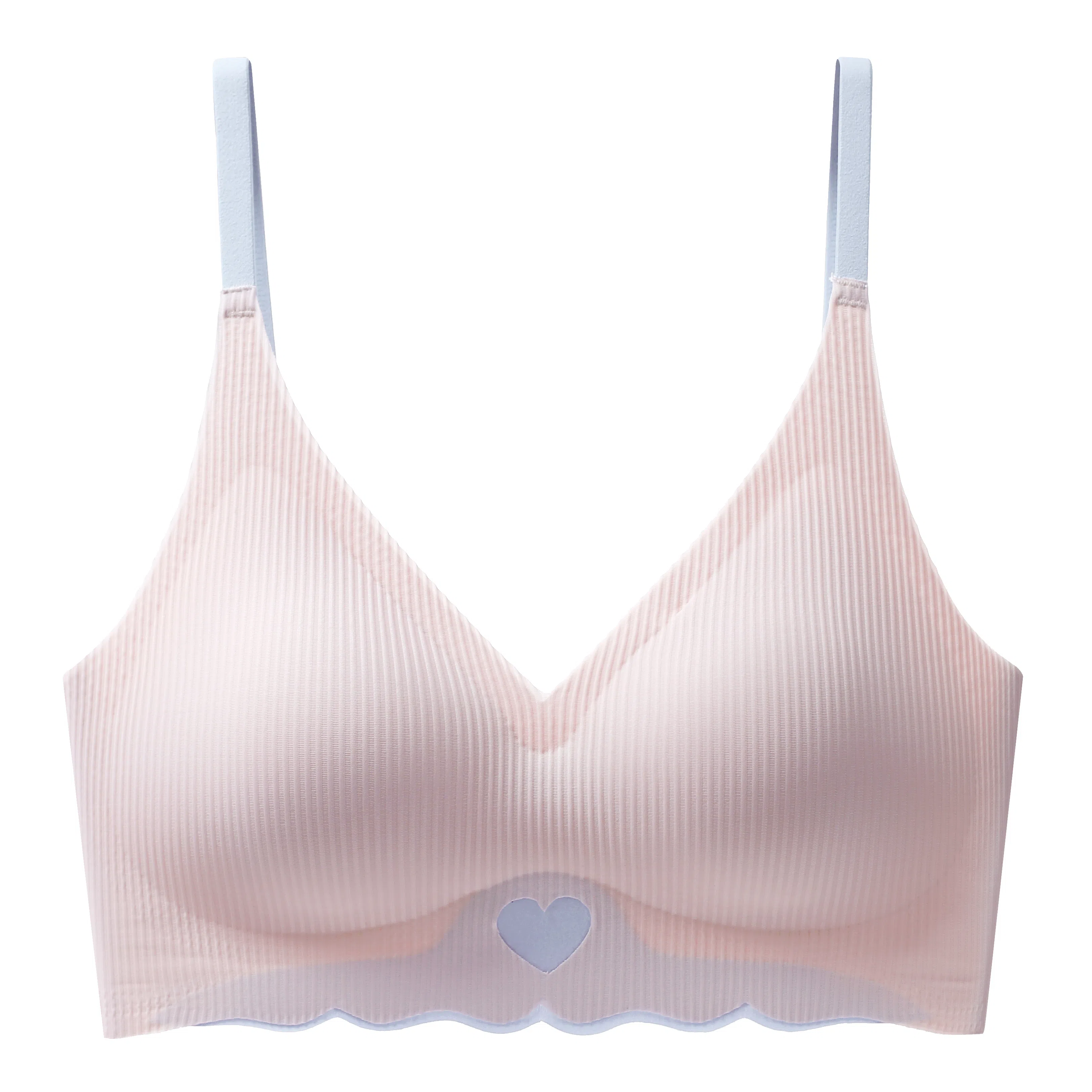 鸭鸭 聚拢防下垂无痕收副乳薄条纹纹理文胸 女款