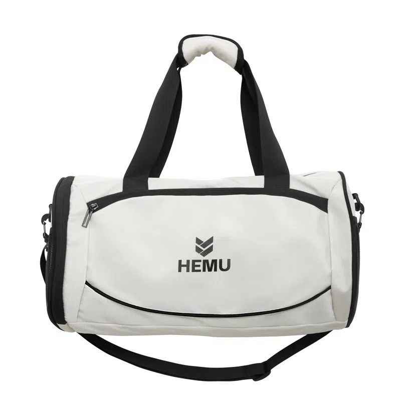 行途 大容量百搭休闲 尼龙 健身包 大号 男女同款情侣款 黑色/白色