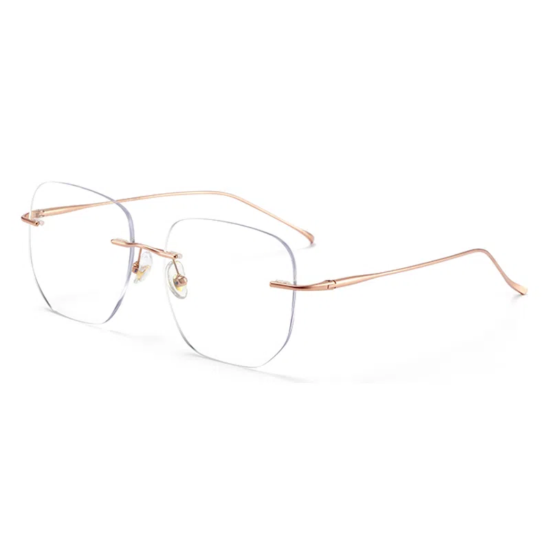 【联系客服可配度数】 苍木优品 超轻无框近视眼镜女纯欲系列/百搭有型/素颜显白/百搭显瘦 纯钛 方形 镜架 男女同款情侣款