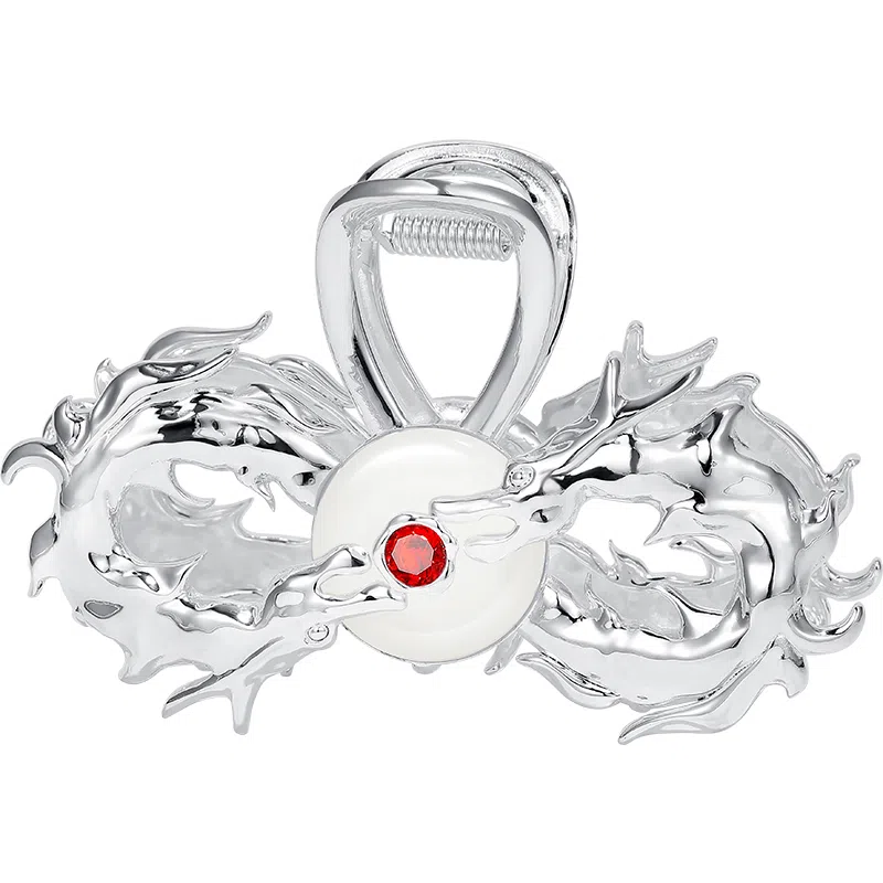 秦福炫 双龙献瑞 潮酷新中式鲨鱼夹后脑勺高级感 发夹 女款