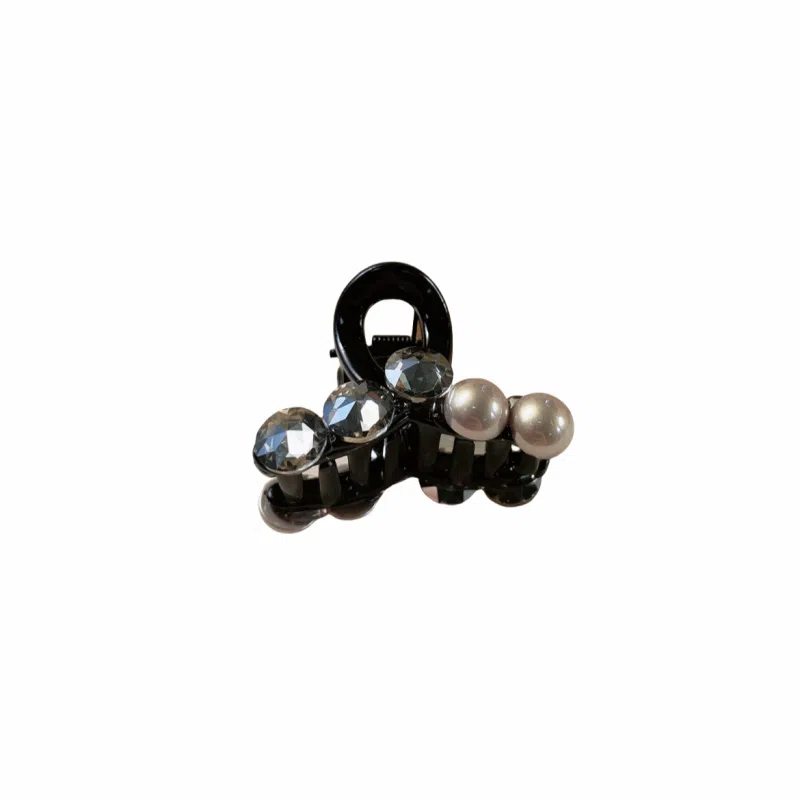 尚先生 简约珍珠亚克力小抓夹 时尚镶钻前额侧边夹 碎 头饰 发夹 女款