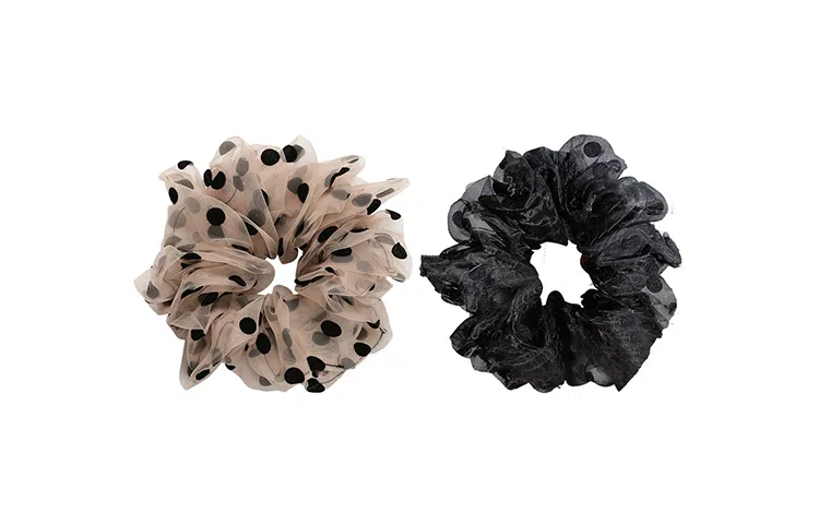 Zuoou Large Polka Dot Organza Ponytail Holder