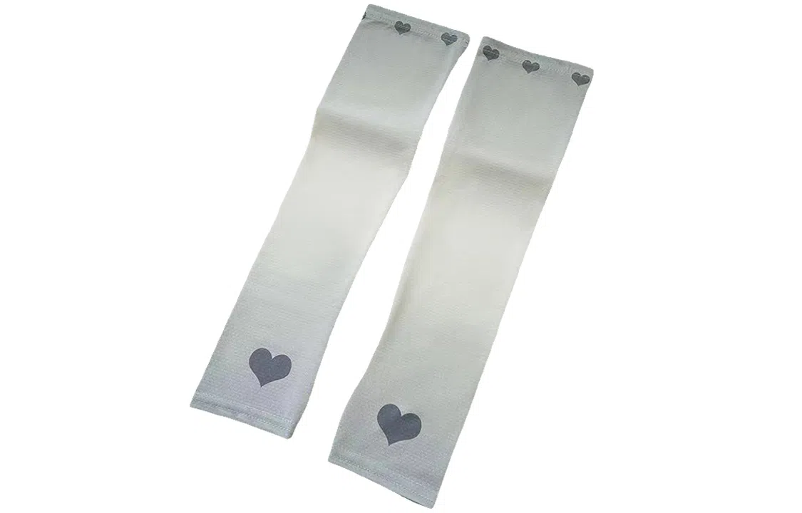 优幽兰 百搭潮流时尚夏季户外防紫外线开车骑行休闲简约便携小众设计感渐变爱心零触感 防晒袖 女款