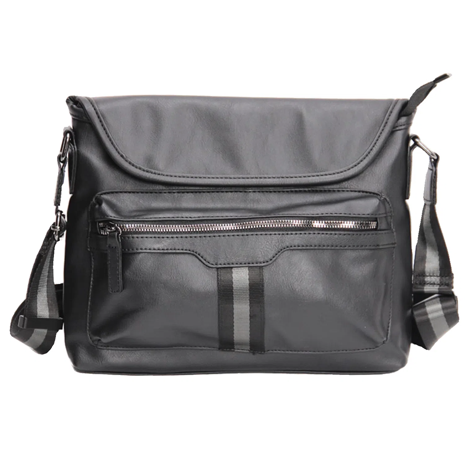 Slazenger Retro Messenger Bag Grey Black