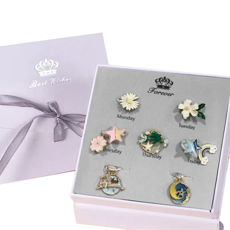 妖娆猫 一周星期发饰套装礼盒高级感头绳头饰皮筋小清新儿童发绳女创意生日礼品女生实用走心 发圈 女款