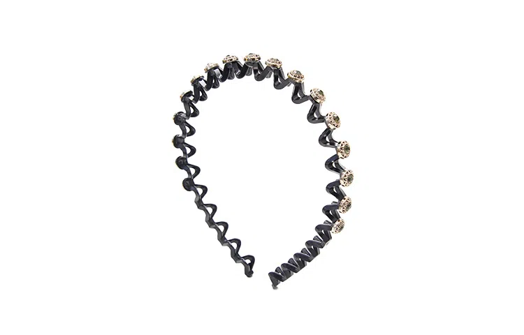 左欧 带齿防滑刘海碎发整理神器外出压碎发防滑设计气质水钻珍珠 发箍 女款