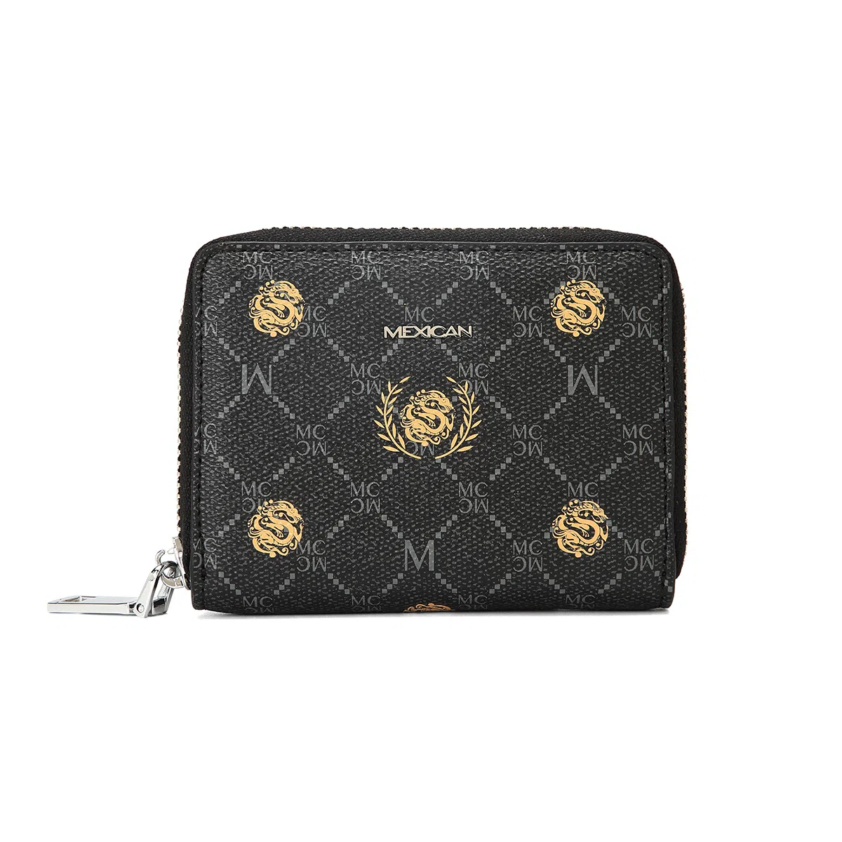 稻草人 大容量拉链开合 聚氯乙烯革 卡包 常规 男款 深灰色