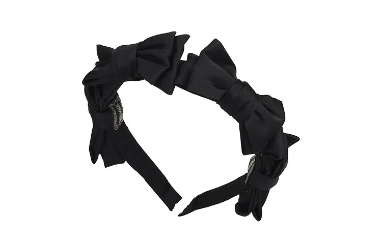 左欧 高级感缎面百搭发卡头箍新款高颅顶发饰 蝴蝶结发箍 女款