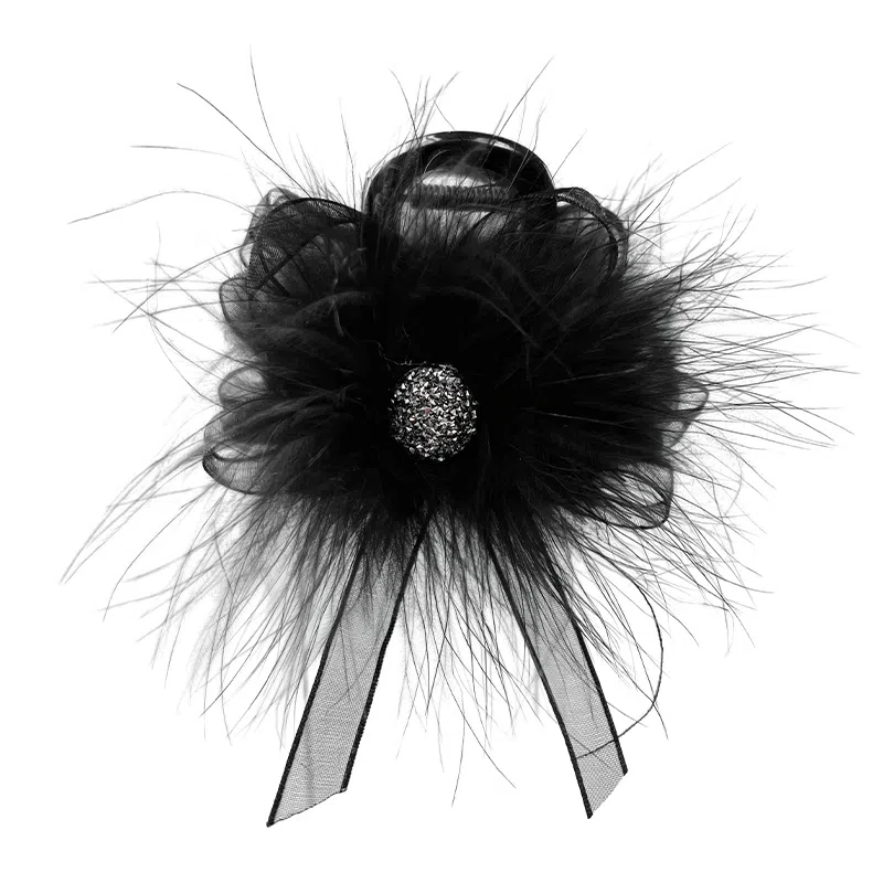 左欧 羽毛抓夹中号适合发量 少 夹子头饰 发夹 女款