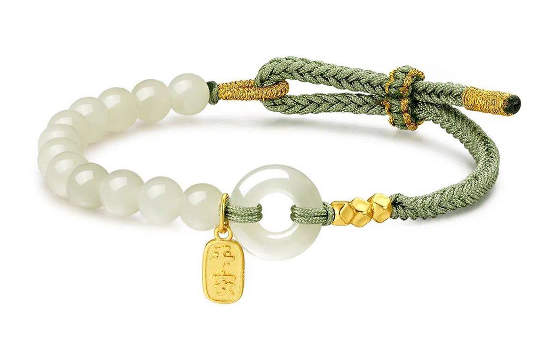 佐卡伊 平安扣 和田玉 手串 女款 白玉