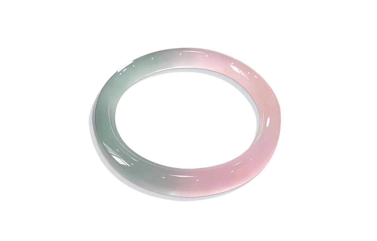 百利金 精致冰润透亮国潮新中式创意设计汉服旗袍素圈闭口 玉髓 玉石手镯 男女同款情侣款