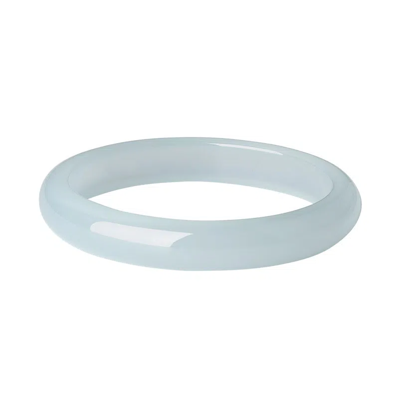 周大生 天空之境素玉素圈小众新中式透蓝镯子闺蜜 玉髓 手镯 女款