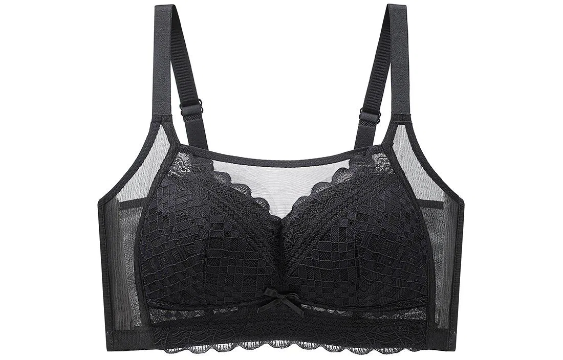 二三二三 蕾丝花边聚拢防走光大胸显小文胸 女款