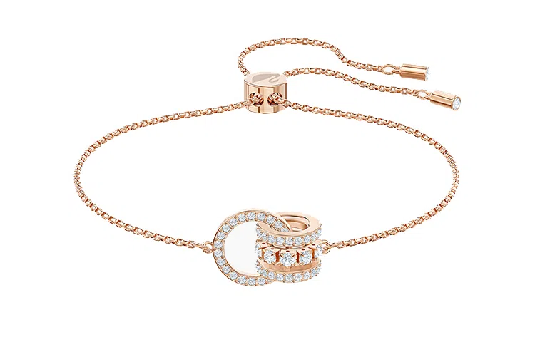 Swarovski Double Ring Bracelet Rose Gold