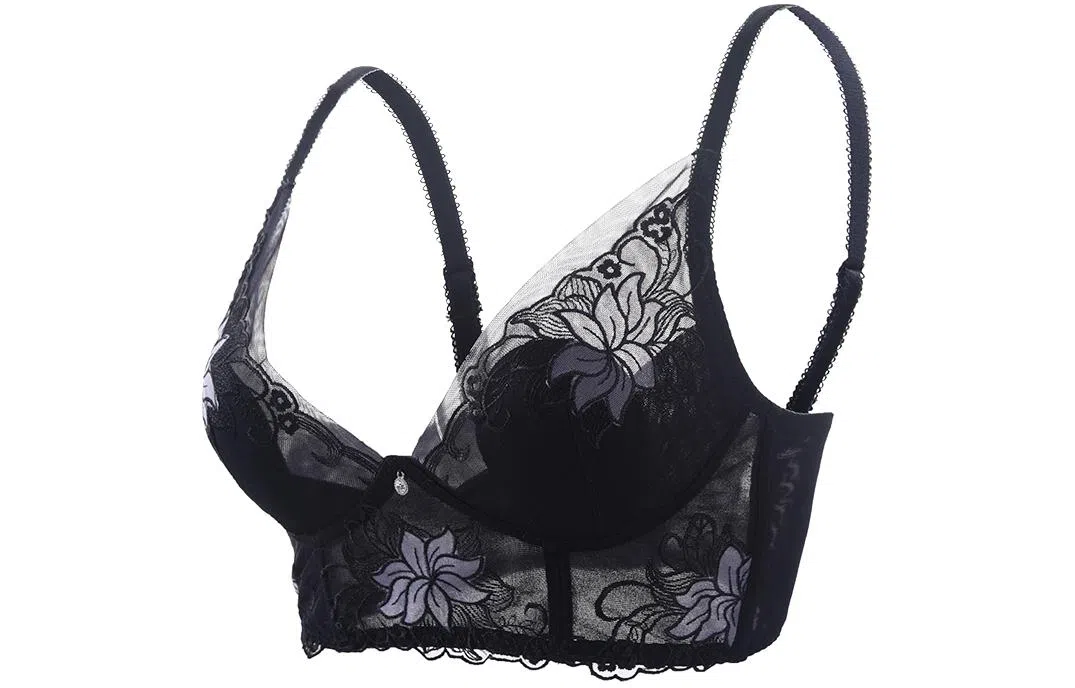 二三二三 植物花卉薄款网纱聚拢收副乳防下垂文胸 女款