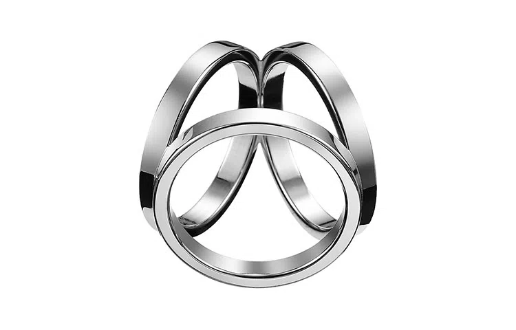 Hermes Trio Scarf Ring Silver