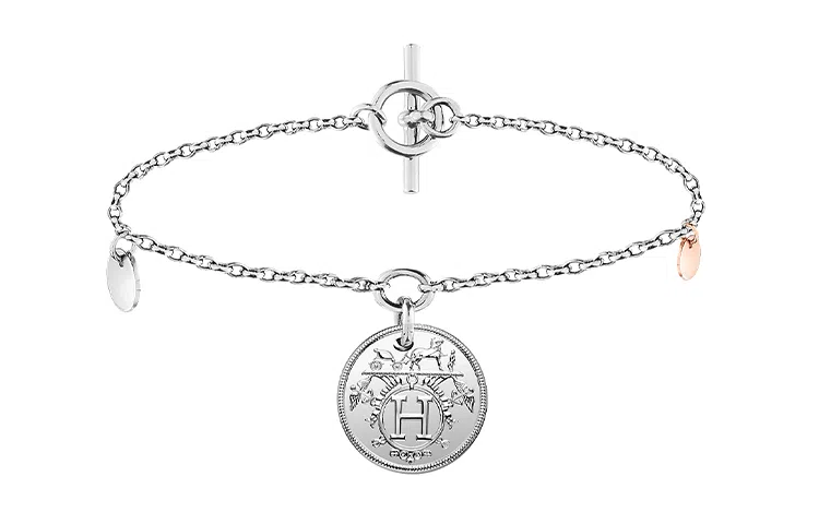 Hermes Ex-Libris Bracelet Silver