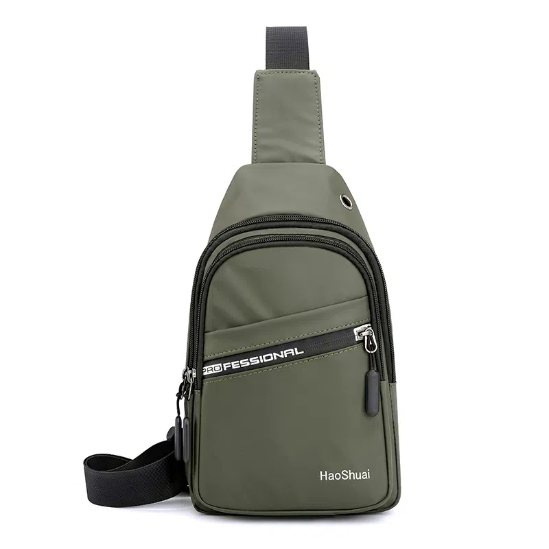尊梵 百搭休闲收纳 尼龙 胸包 常规 男款 黑色/军绿色/灰色/卡其色/深蓝色