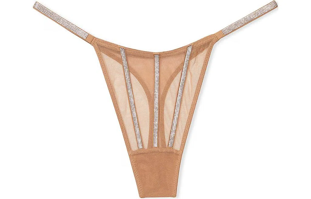 Victoria's Secret PINK VERY SEXY Sheer Shine Thong PantyToffee 1