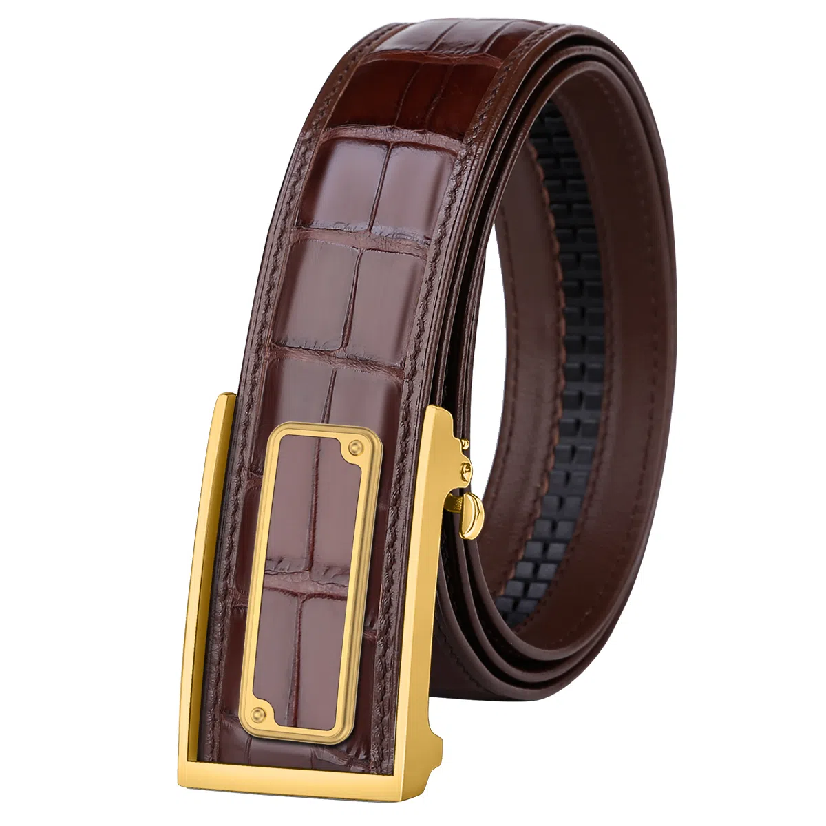 杰伦欧斯 不锈钢自动扣档真皮商务休闲 皮带 男款