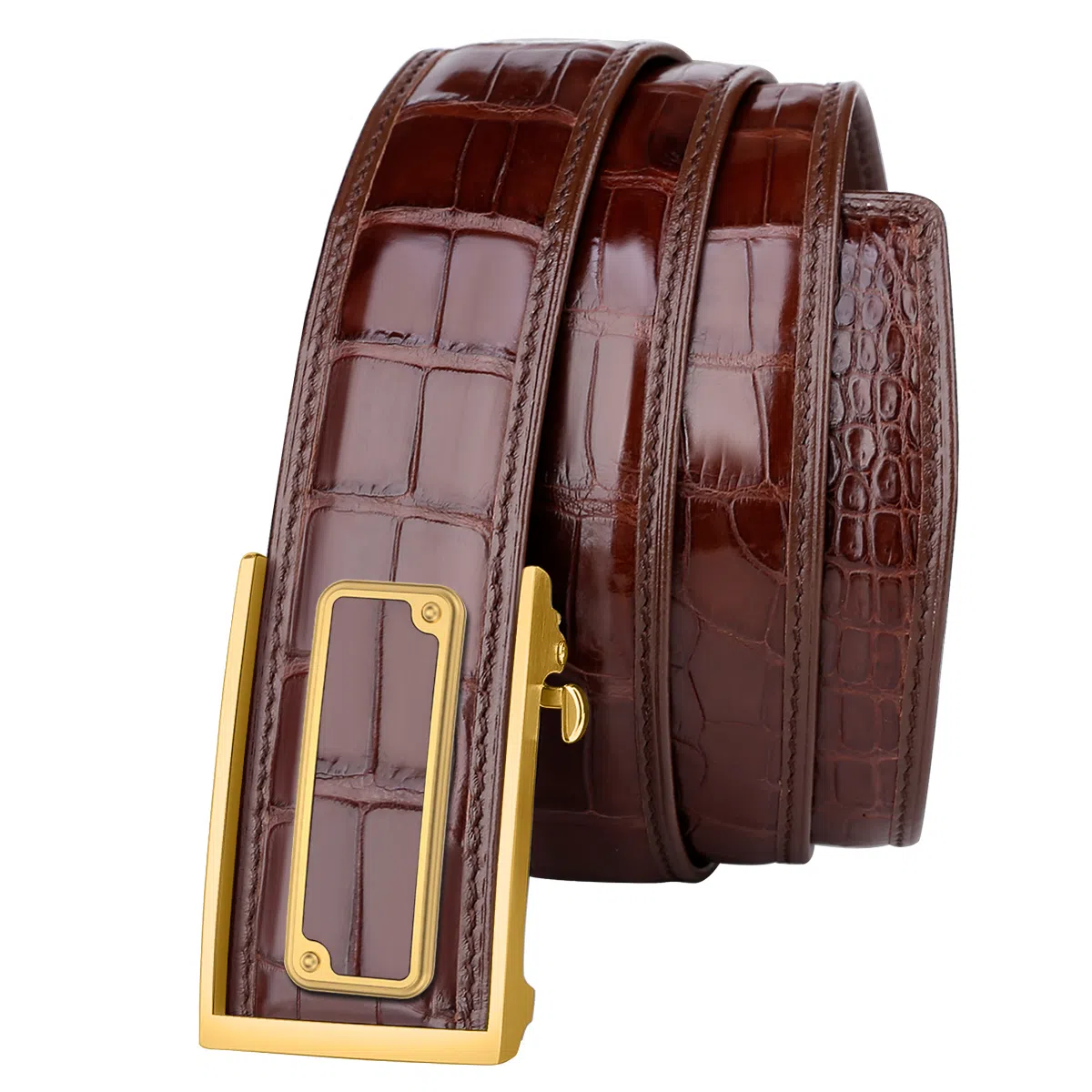 杰伦欧斯 不锈钢自动扣档真皮商务休闲 皮带 男款