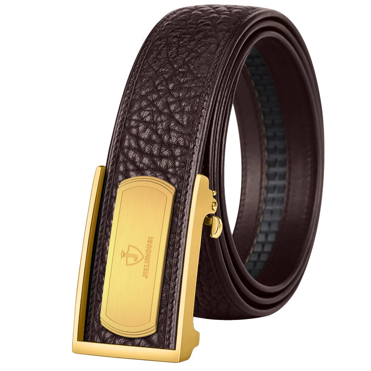 杰伦欧斯 质感野牛皮 不锈钢自动扣 真皮 皮带 男款