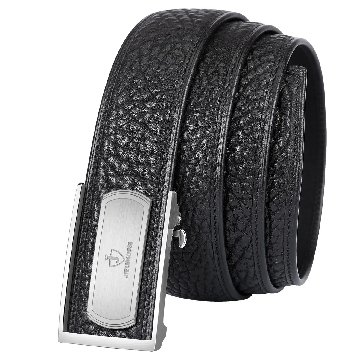 杰伦欧斯 质感野牛皮 不锈钢自动扣 真皮 皮带 男款