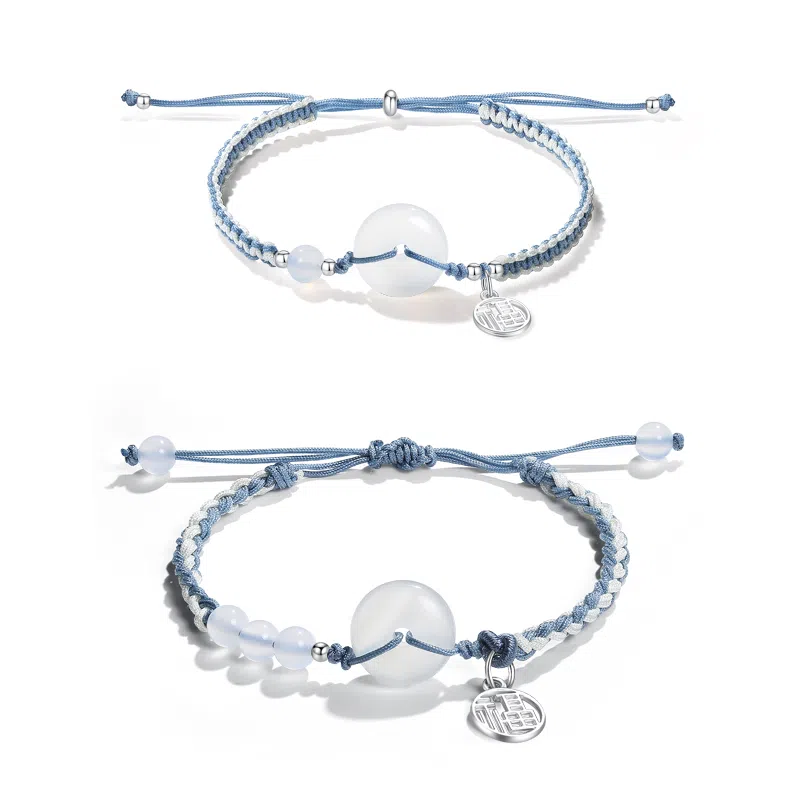 华髻 新中式国风平安扣 平安喜乐 复古民族风国潮福牌小众设计 平安扣顺遂事事如意 合金 手链 男女同款情侣款