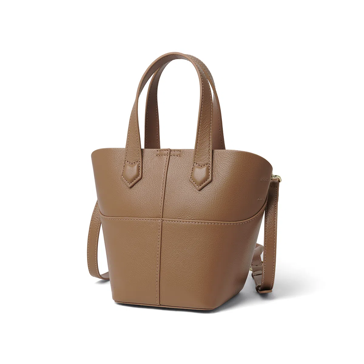 红蜻蜓 法式复古设计高级感纯色简约大气通勤大容量 牛皮 水桶包单肩包斜挎包手提包 常规 女款 卡其色 浅绿色