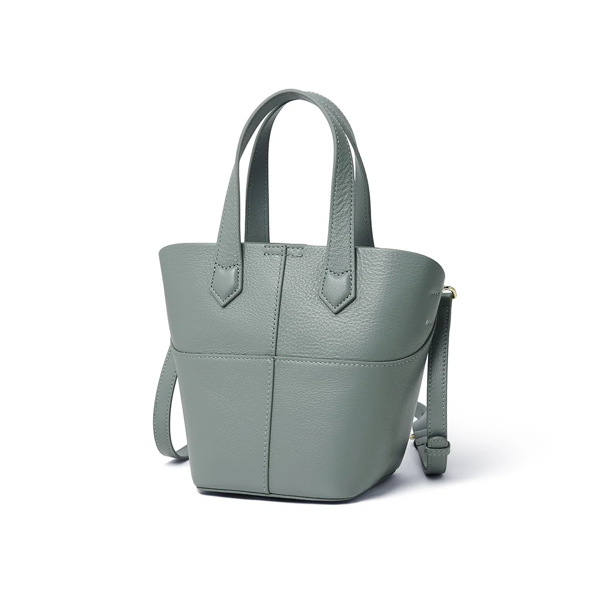 红蜻蜓 法式复古设计高级感纯色简约大气通勤大容量 牛皮 水桶包单肩包斜挎包手提包 常规 女款 卡其色 浅绿色