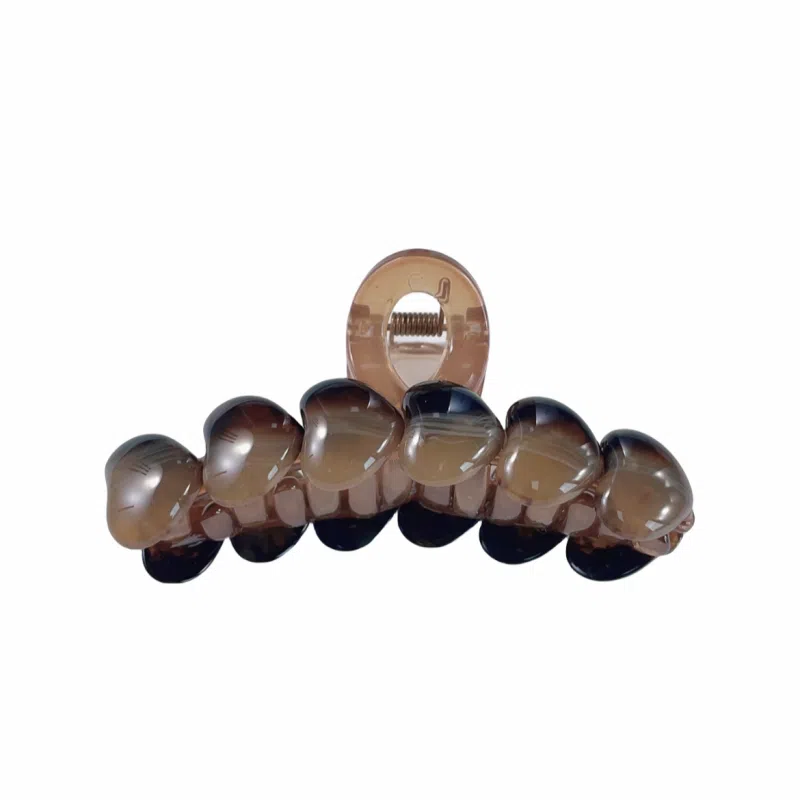 尚先生 复古晕染爱心抓夹棕色 通勤日常鲨鱼夹发卡 设计感头饰 发夹 女款