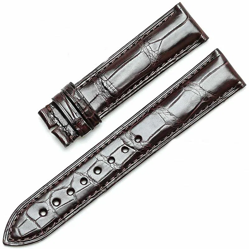 港爵竹节纹鳄鱼皮手表带代用浪琴欧米茄天梭积家万国男女通用真皮表带手表表带通用