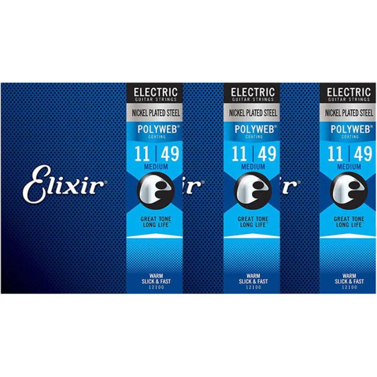 Elixir POLYWEB Standard Electric Guitar Strings Nickel Steel Core