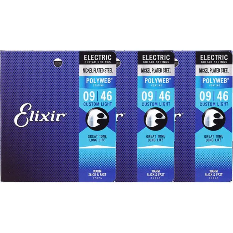 Elixir POLYWEB Standard Electric Guitar Strings Nickel Steel Core