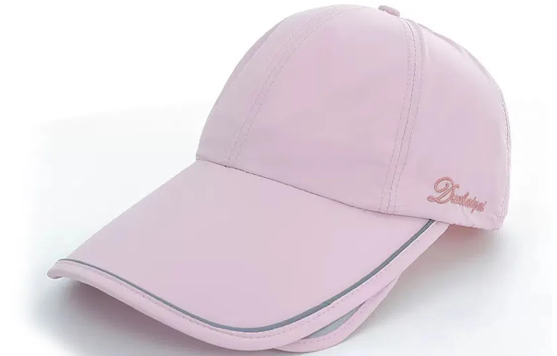 优幽兰 防紫外线休闲简约加大帽檐薄款伸缩户外运动透气速干可扎马尾 聚酯纤维 防晒帽 女款