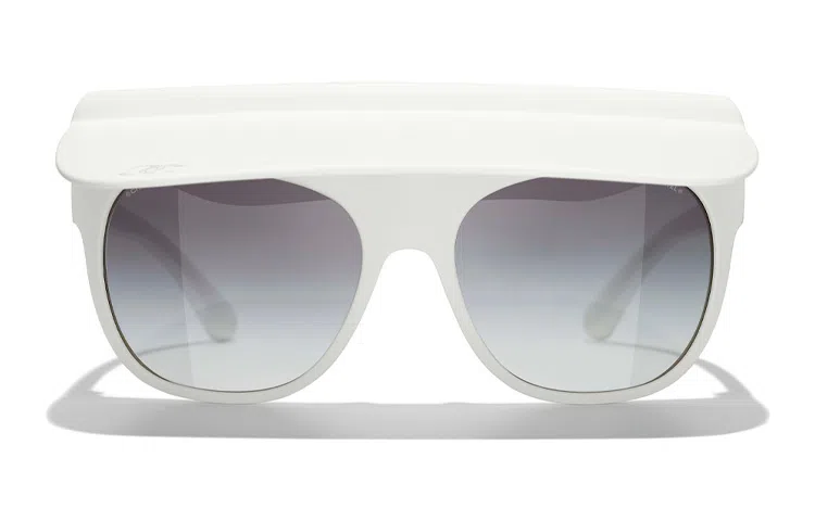 CHANEL Sunglasses 57mm White