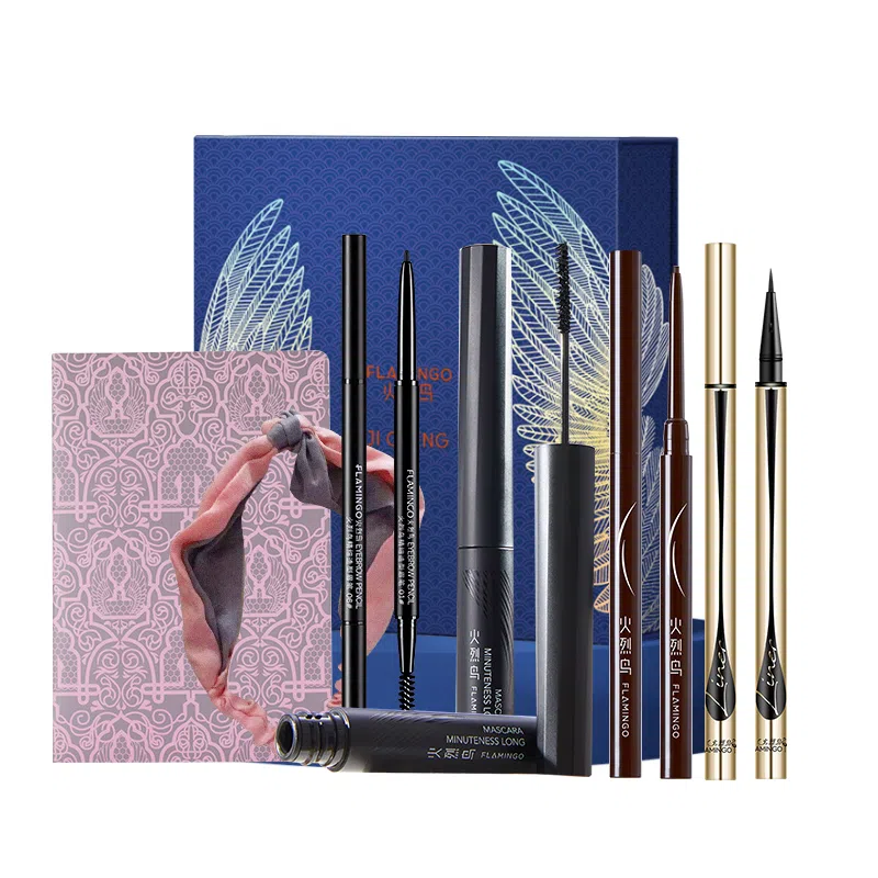 火烈鸟 睫毛膏套盒 眼线胶笔液笔细眉笔 纤长卷翘防水精细礼盒独家