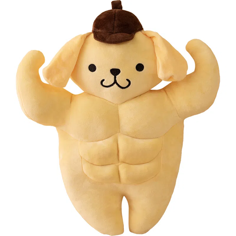 润灿 肌肉布丁狗 胸肌腹肌 玩偶 毛绒公仔