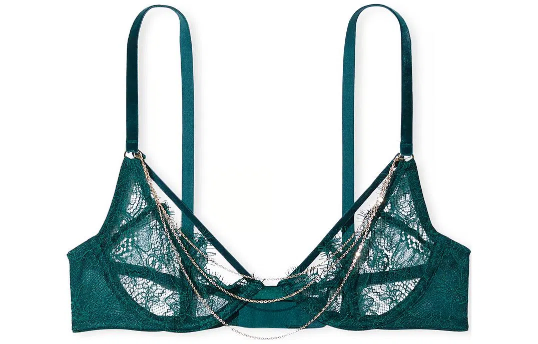 Victoria's Secret PINK VERY SEXY Delicate Chain Open-Cup Lace Demi BraB I