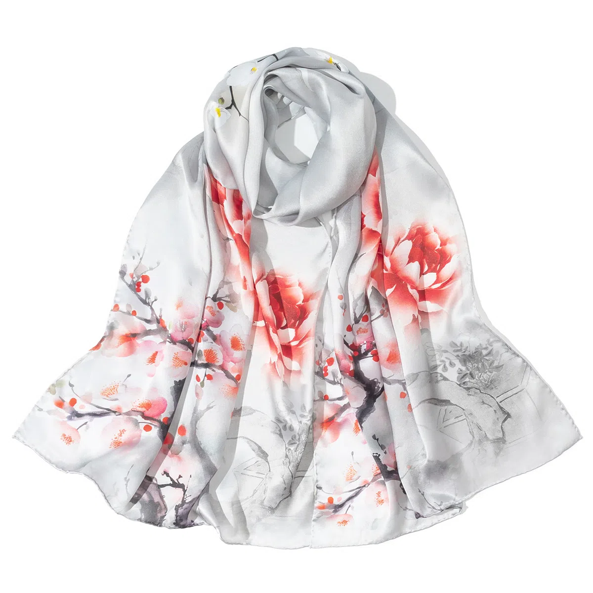 上海故事 国色天香真丝春宠芍药桑蚕丝 丝巾 女款