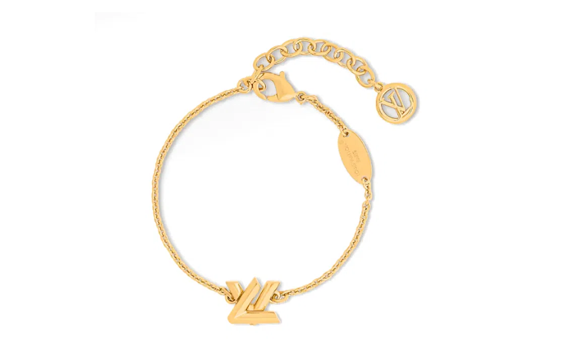 Louis Vuitton Logo Metal Bracelet Gold