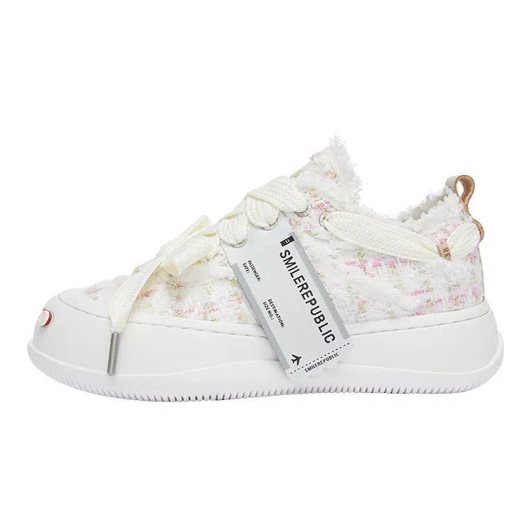 SMILEREPUBLIC PINK WHITE TWEED