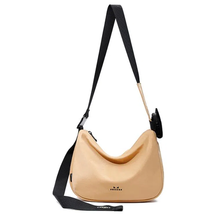 NOXXON Colorblock Nylon Shoulder Bag Medium Morandi Blue Obsidian Black