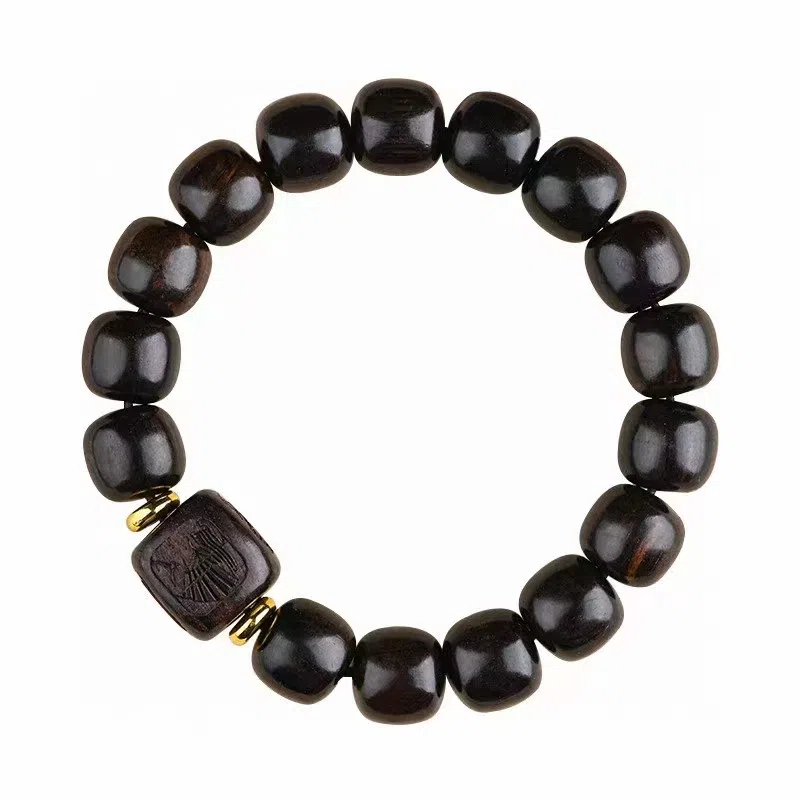 吉千年 一帆风顺 乌木紫光檀香文玩 木作 手串 男女同款情侣款 黑檀