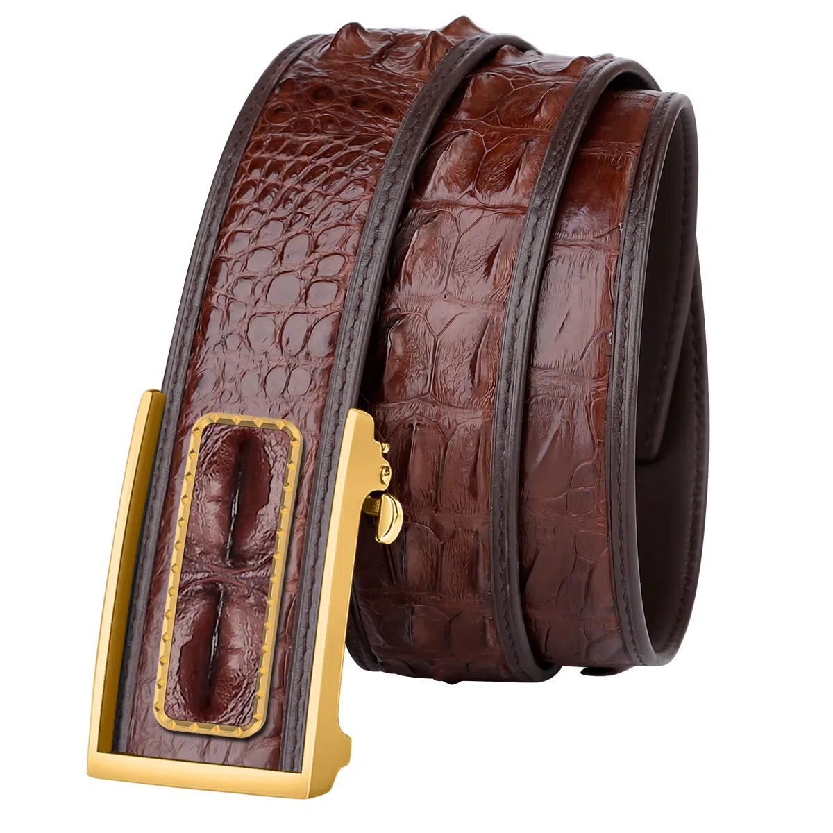 杰伦欧斯 奢华钢扣贴皮 真皮青年 鳄鱼皮 皮带 男款